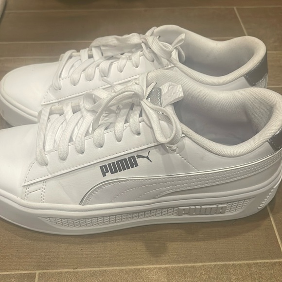 PUMA Smash Platform v3 Pop Up - White W - 392504-02 Sz 10 - Picture 1 of 6